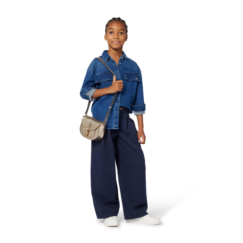 Wide leg twill trousers MICHAEL KORS 
                    GIRL