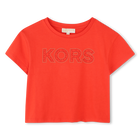 Cropped cotton T-shirt MICHAEL KORS 
                    GIRL
