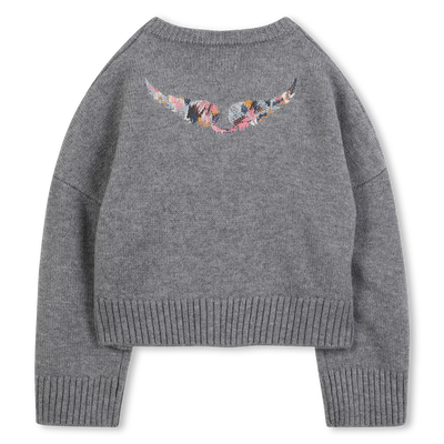Embroidered wings knitted cardigan ZADIG & VOLTAIRE GIRL
