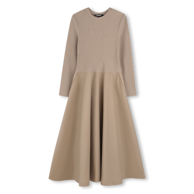 Bi-material long dress DKNY GIRL