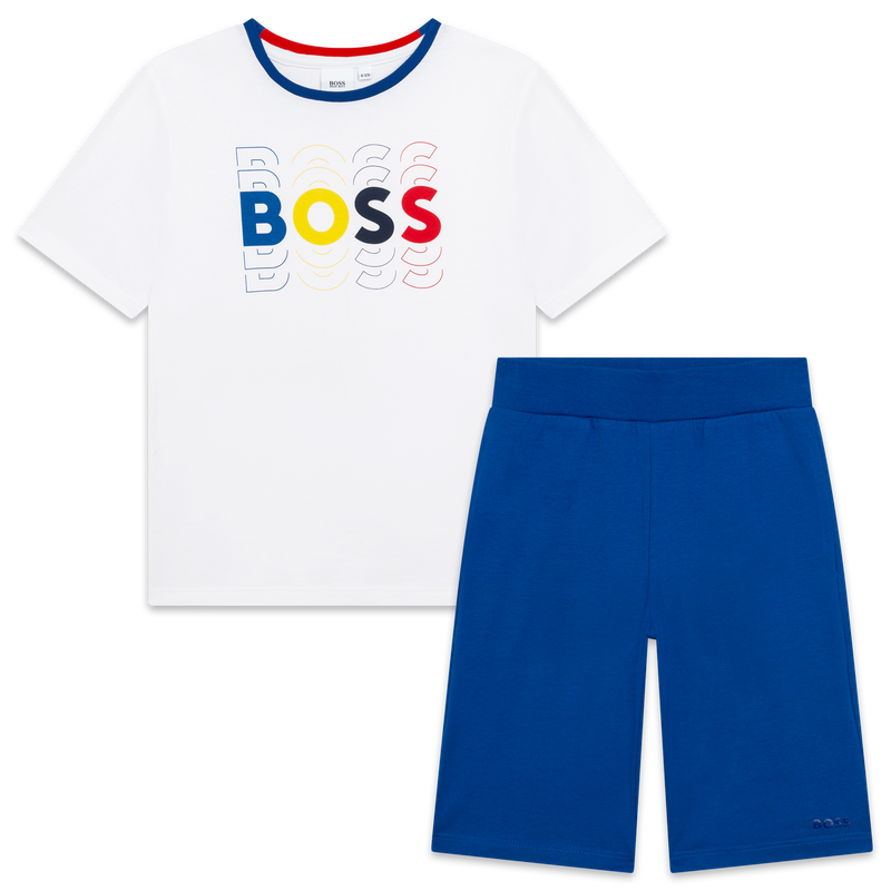 Hugo boss short and shirt set hot sale