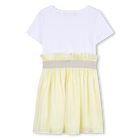 Bi-Material Short-Sleeved Dress KARL LAGERFELD KIDS 
                    GIRL