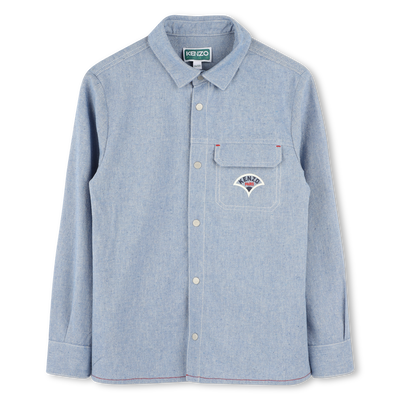 Long-Sleeved Cotton Shirt KENZO KIDS BOY