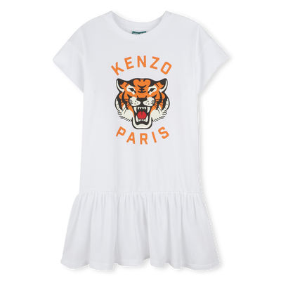Logo Print Ruffle Dress KENZO KIDS GIRL