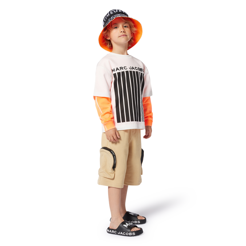 Two-tone cotton T-shirt MARC JACOBS 
                        BOY