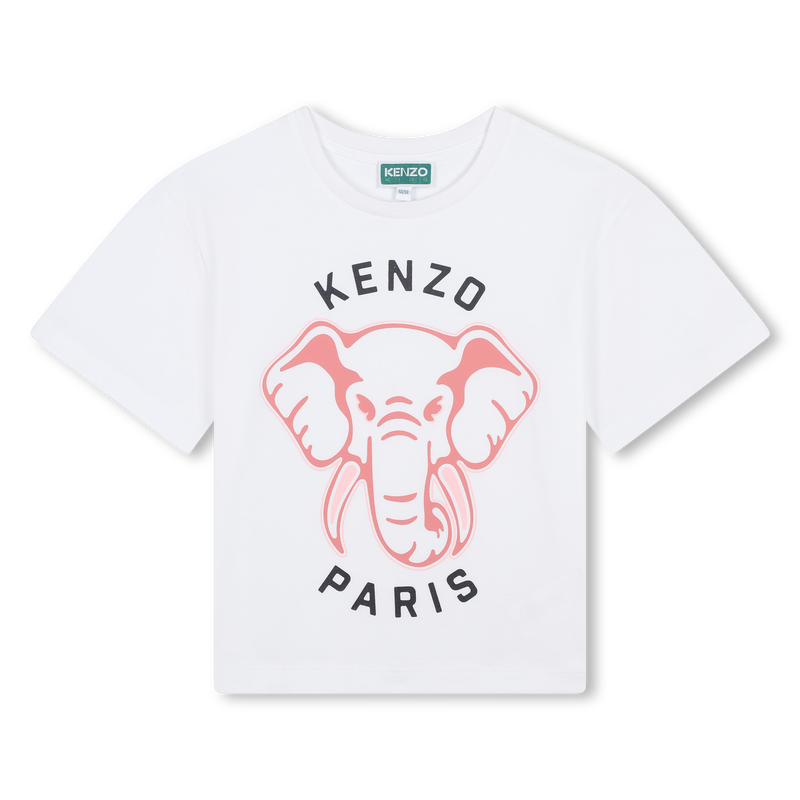 Printed Cotton T-Shirt KENZO KIDS 
                    GIRL