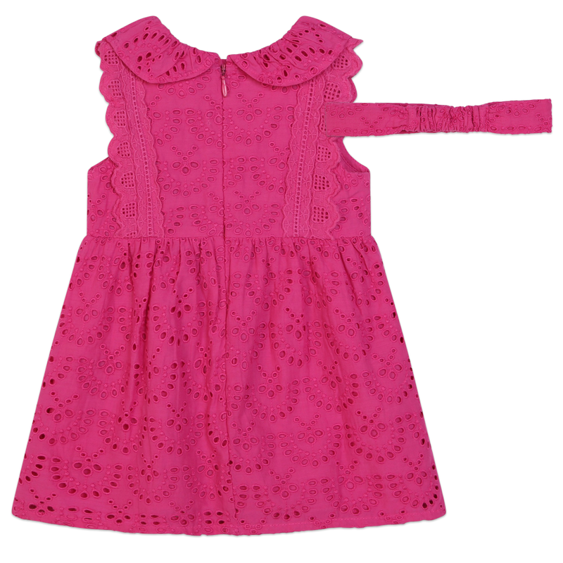 Accessorized cotton dress CARREMENT BEAU 
                    GIRL