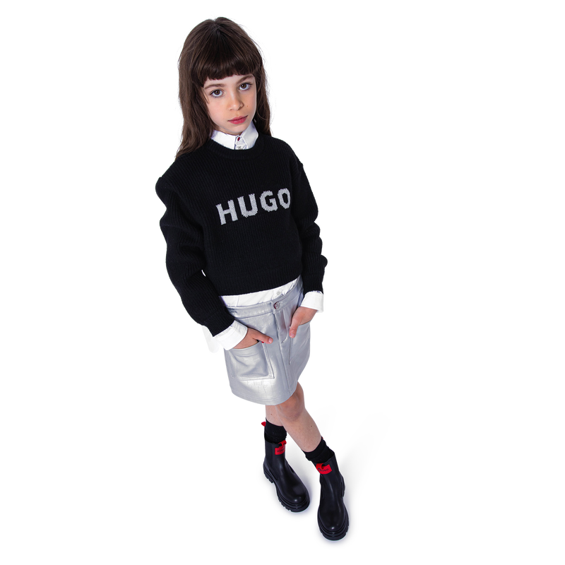 Cropped knit pullover HUGO 
                    GIRL