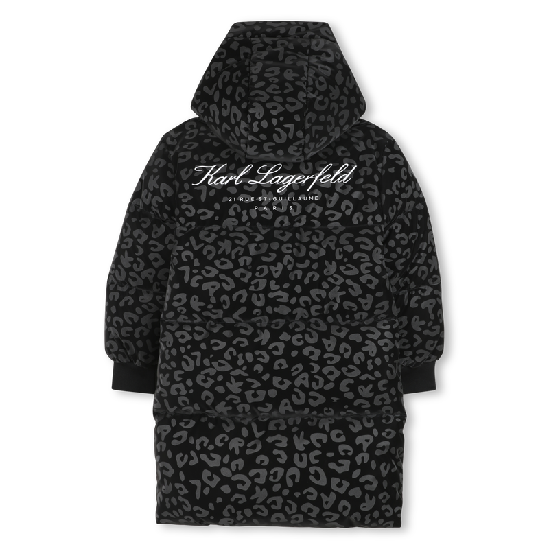 Long hooded down jacket KARL LAGERFELD KIDS 
                        GIRL