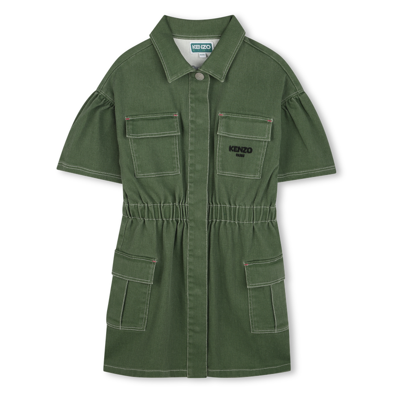 Cotton safari dress KENZO KIDS 
                        GIRL