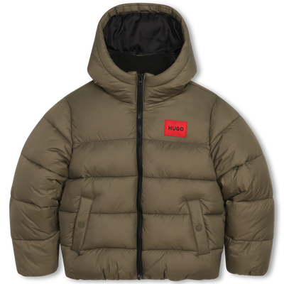 HUGO - Water-repellent puffer jacket with logo patch