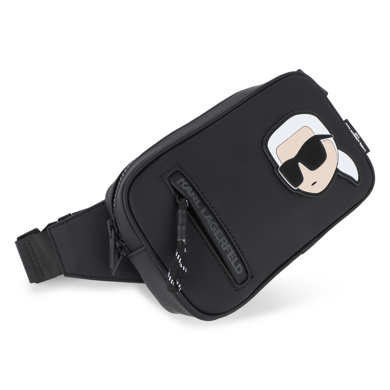 Fanny pack in rubber-effect coated textile KARL LAGERFELD KIDS 
                        BOY