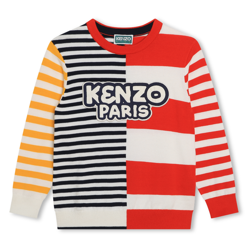 Kenzo Kids Striped Knit Cotton Sweater