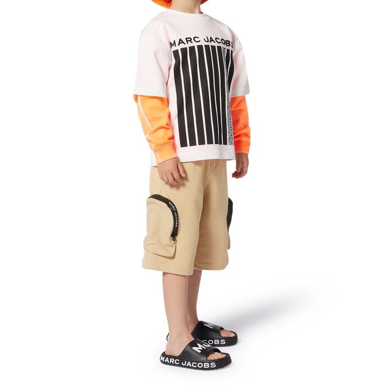 Two-tone cotton T-shirt MARC JACOBS 
                        BOY