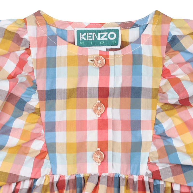 Kenzo Kids Checked Cotton Dress