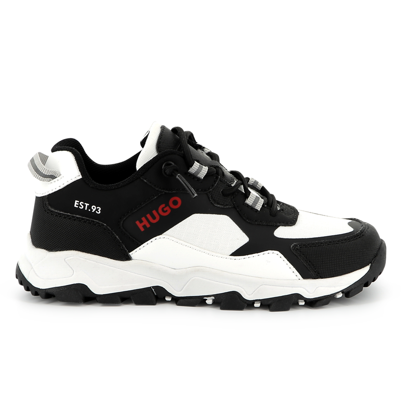 Bi-material lace-up sneakers HUGO 
                    BOY