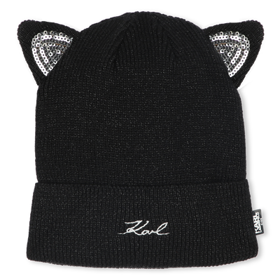 Cat-Ear Metallic Beanie KARL LAGERFELD KIDS GIRL