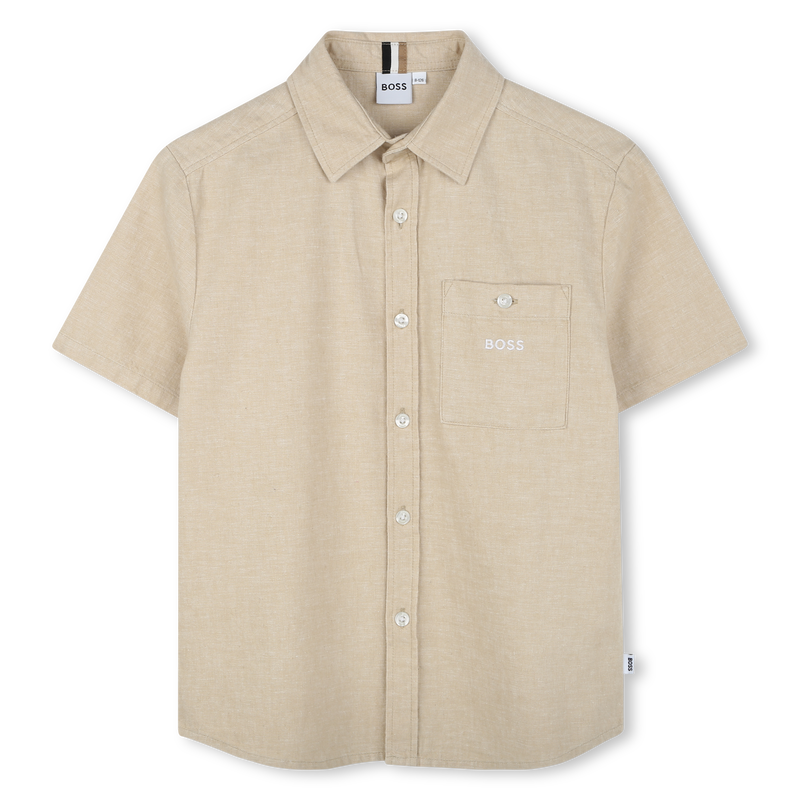 Relaxed Linen & Cotton Shirt BOSS 
                        BOY
