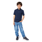 Printed straight-cut polo BOSS 
                    BOY