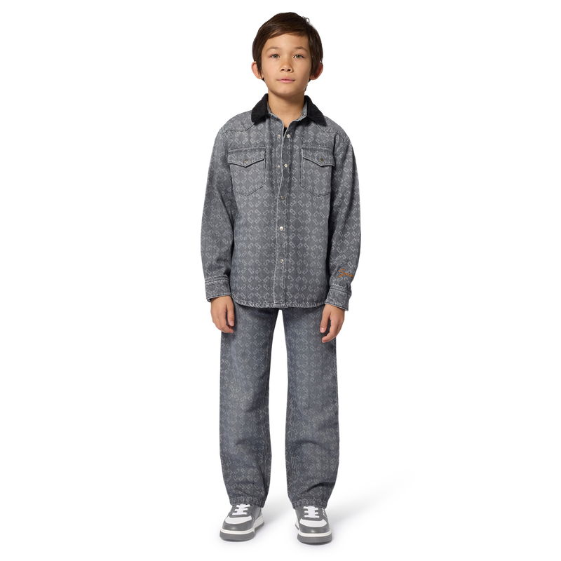 Overshirt with velvet collar GIVENCHY 
                    BOY