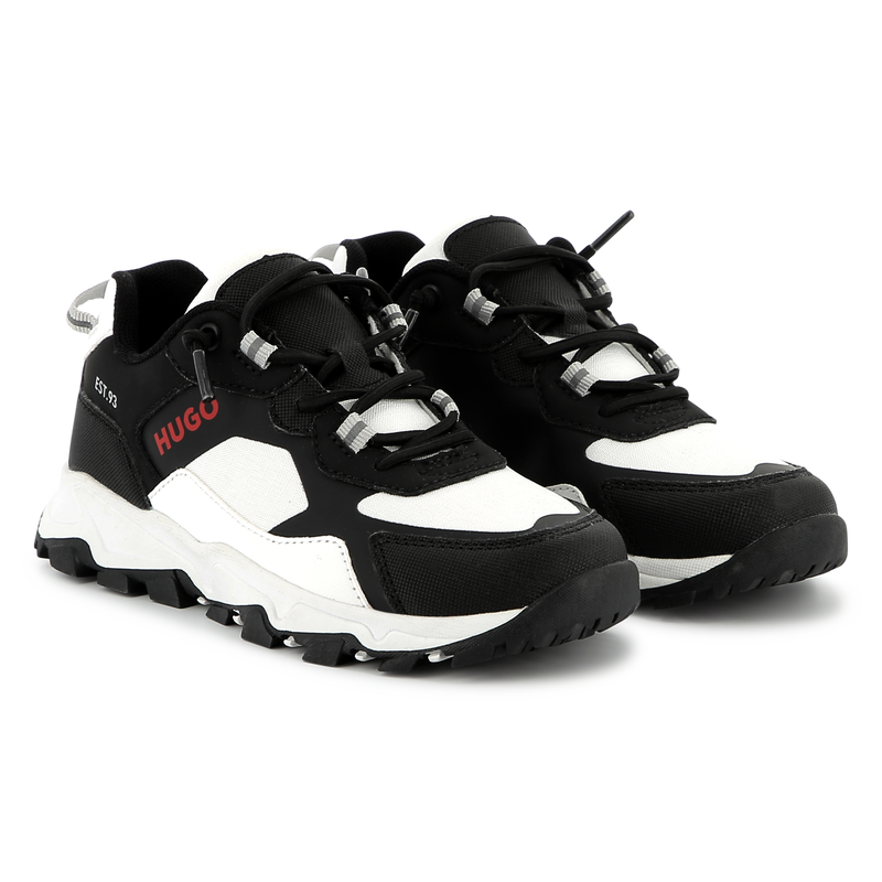 Bi-material lace-up sneakers HUGO 
                    BOY