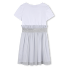 Bi-Material Short-Sleeved Dress KARL LAGERFELD KIDS 
                    GIRL