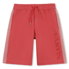 Fleece Bermuda Shorts, BRIGHT RED, hi-res