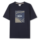Short-sleeved T-shirt, NAVY, hi-res