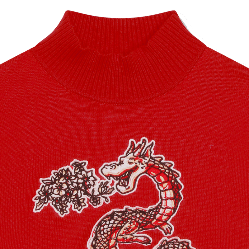 High collar knitted sweater