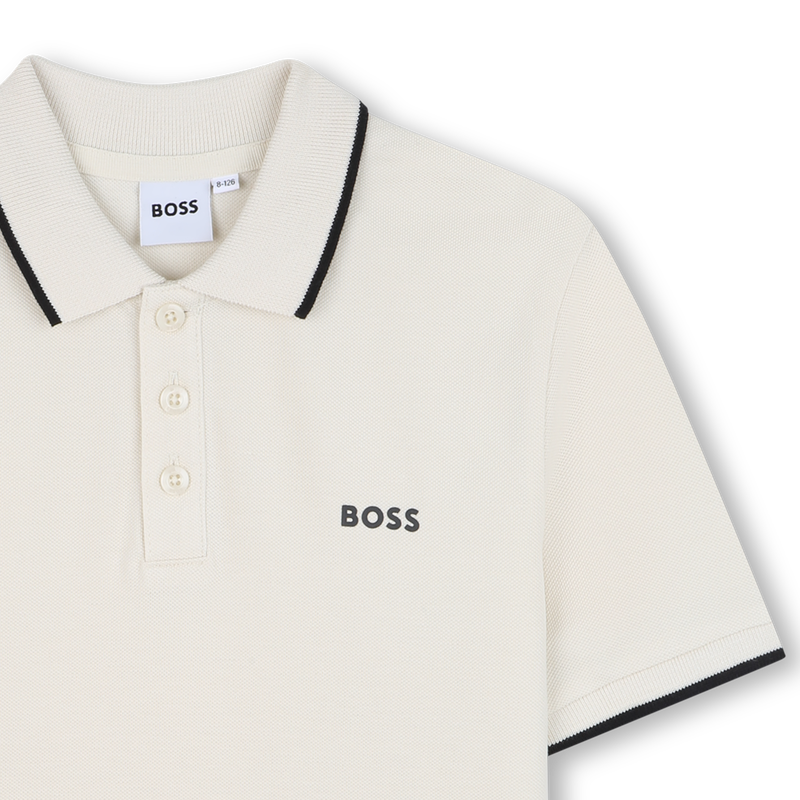 Plain cotton piqué polo shirt BOSS 
                    BOY