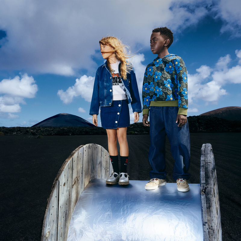 Asymmetrical denim skirt KENZO KIDS 
                    GIRL