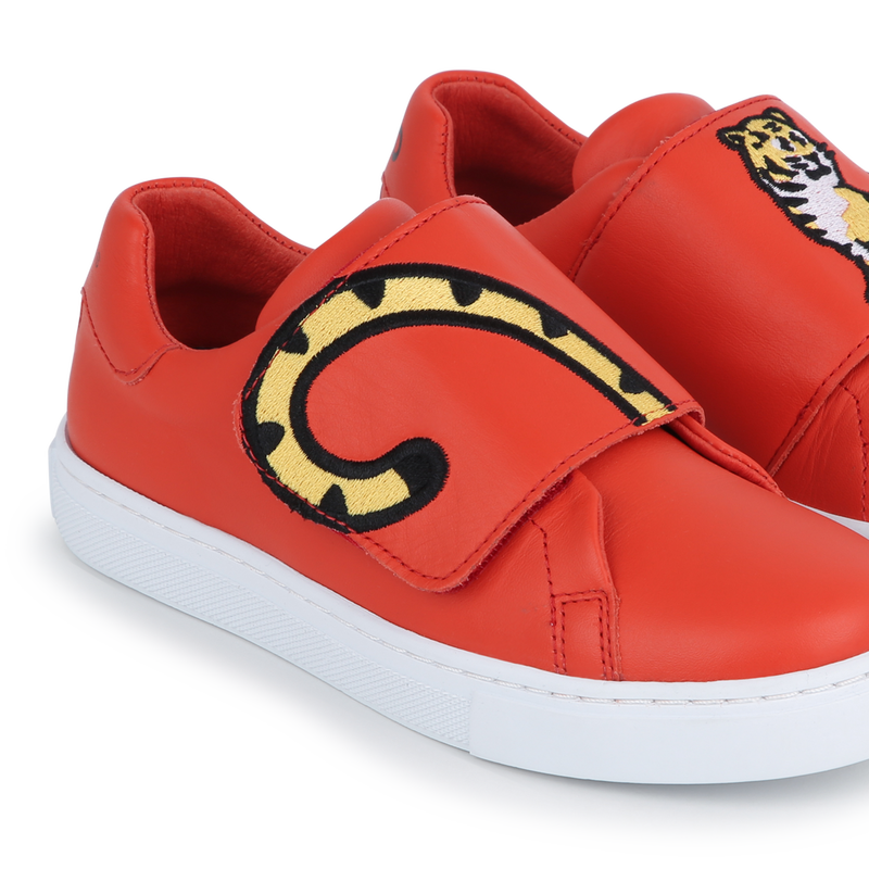 KENZO KIDS Leather velcro sneakers