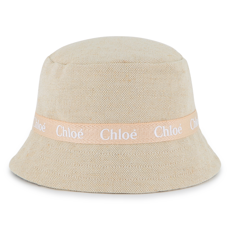 Jute and cotton logo sun hat CHLOE 
                    GIRL