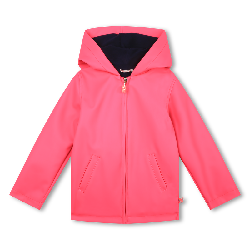 Fleece lined hooded raincoat