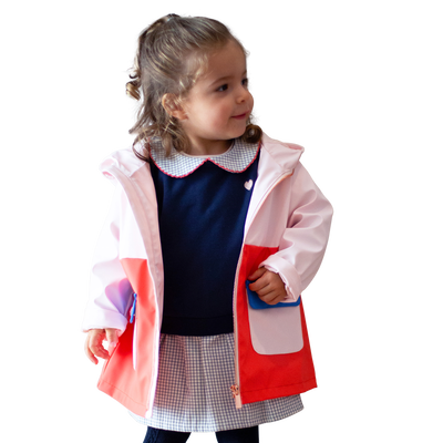 Tricolored Hooded Raincoat CARREMENT BEAU GIRL