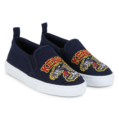 KENZO ホケフラワ刺繍オハサイスフティ FE65SW2274MT 99J KENZO KIDS Embroidered Tiger Slip-On Sneakers for UNISEX