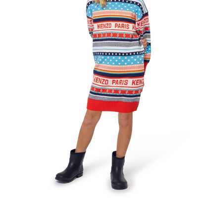 Jacquard Knitted Dress KENZO KIDS GIRL