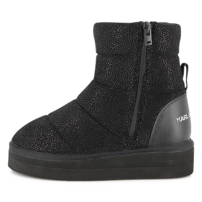Sequined textile ankle boot KARL LAGERFELD KIDS GIRL
