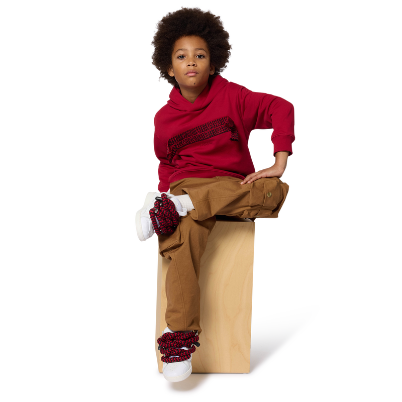 Embroidered printed trousers with pa logo LANVIN 
                        BOY