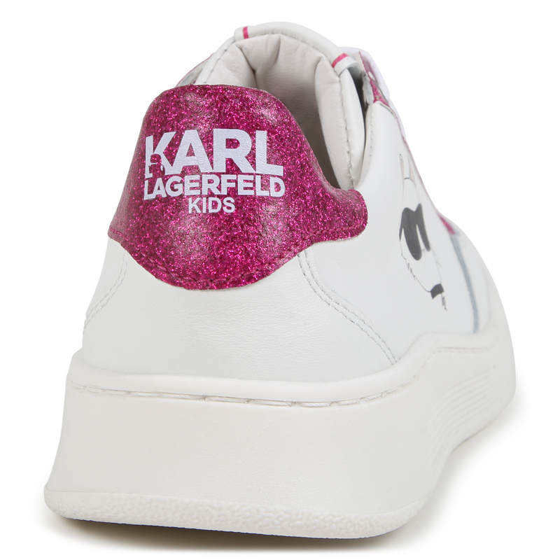 Leather Lace-Up Sneakers KARL LAGERFELD KIDS 
                        GIRL