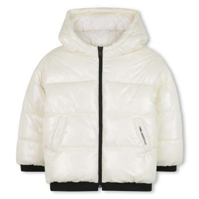 Hooded down jacket KARL LAGERFELD KIDS GIRL