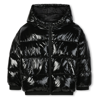 Hooded down jacket KARL LAGERFELD KIDS GIRL