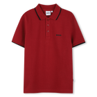 Short-sleeved polo shirt, DARK RED, hi-res