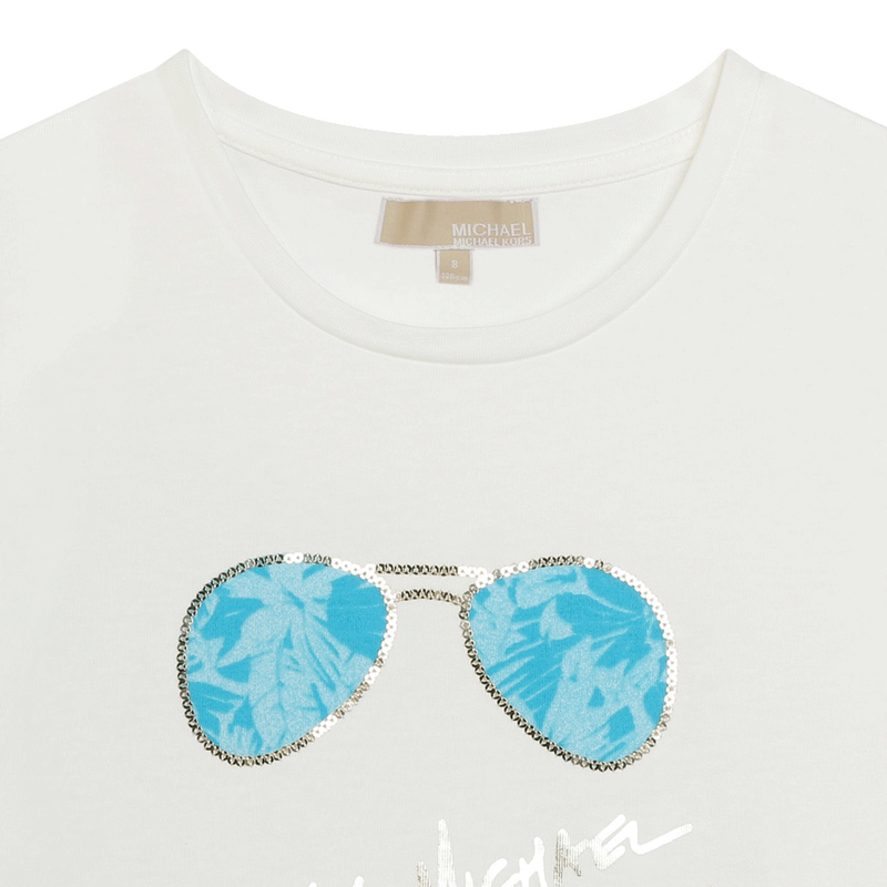 Short-Sleeved Cotton T-Shirt MICHAEL KORS 
                    GIRL