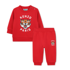 Sweatshirt and pants set in fleece, DARK RED, hi-res