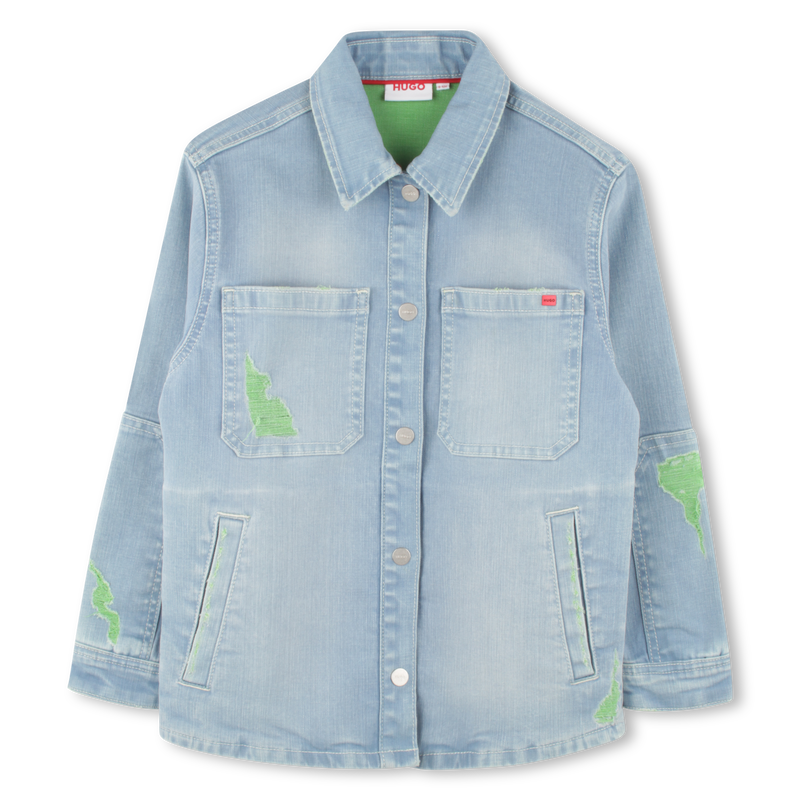 Denim overshirt with pockets HUGO 
                    BOY