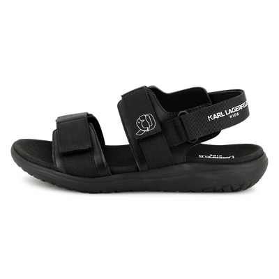 Velcro leather sandals KARL LAGERFELD KIDS BOY