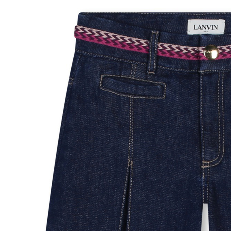LANVIN Trimmed Flared Pleated Jeans