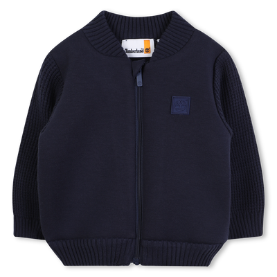 Zip-up cardigan with contrasting sleeves TIMBERLAND BOY