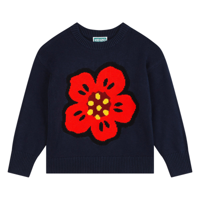 Knitted Flower & Logo Sweater KENZO KIDS GIRL